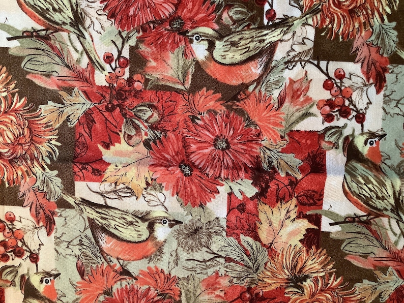 Susan Winget Mums and Marigolds Premium Cotton Fabric 1 Yard