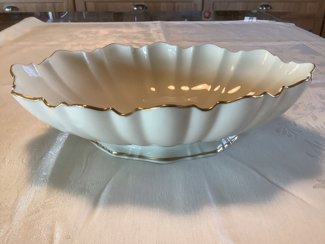 Vintage Lenox China sympathy Scalloped Centerpiece Bowl With - Etsy