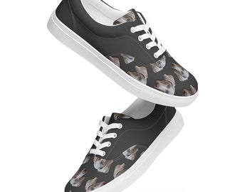 Weimaraner design Women’s lace-up canvas shoes