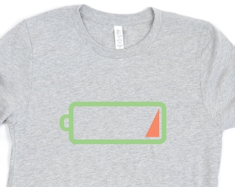 Silicon Valley Shirt / Low Battery T-Shirt / Erlich Bachman Battery /  TJ Millers Tee / Silicon Valley Gift / Pied Piper Shirt / (1447)