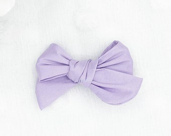 2 Big Poofy Hair Bows Purple Satin Dog Hair Bows Dog Bows Little Girl Bows Lilac Dog Bow with Elastics or French Clips Dog Accessories
