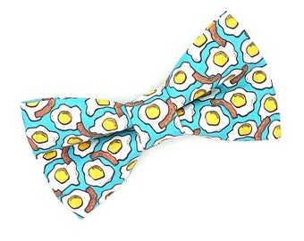 Eggs & Bacon, Dog Bow Tie, Puppy Bow Tie, Cat Bow Tie, Slip On Bow Tie For Collar, Cute Dog Bow Tie, Dog Mom Gift