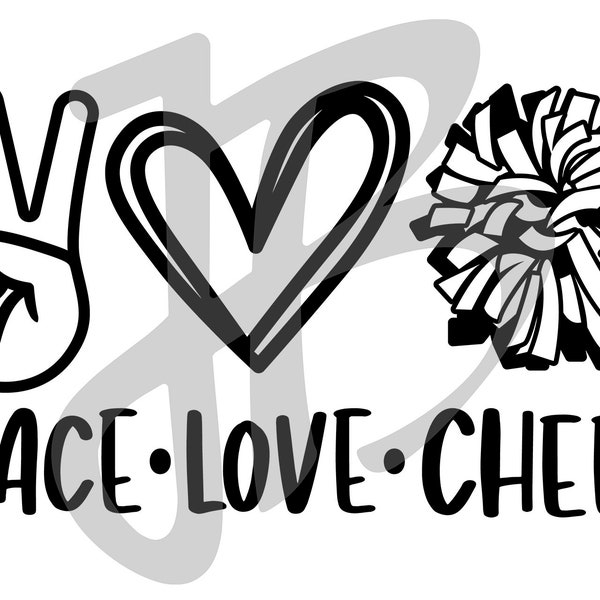 Peace Love Cheer Digital Design Instant Download SVG PNG
