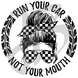 口ではなく車を走らせよう メッシーバンレーシング SVG ビニールカッター用デジタルダウンロード