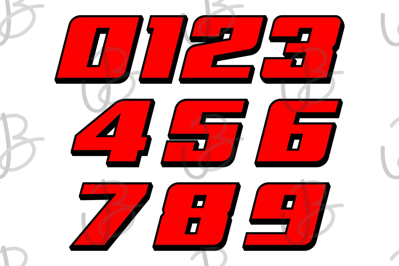 Racing Custom Numbers SVG PNG Instant Digital Download - Etsy