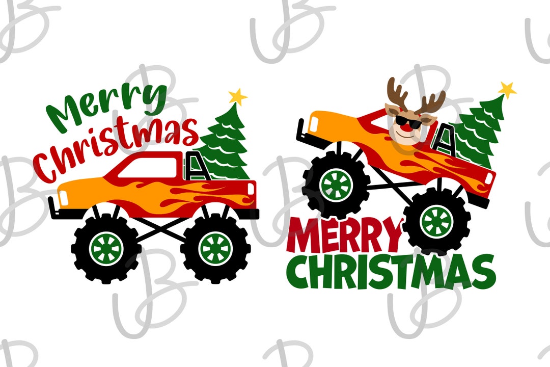 Merry Christmas Boy Truck Tree SVG PNG Digital Design Christmas - Etsy