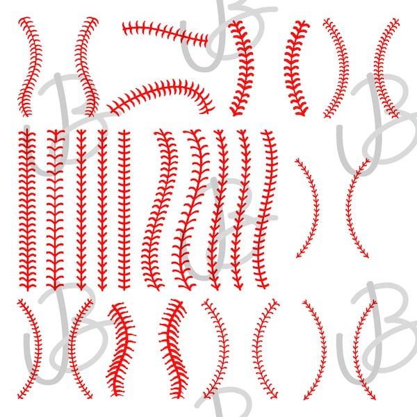 Baseball Softball Stiches Digital Designs Football Laces Instant Download