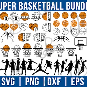 Super Bundle Basketball Cut Files, Goal, Net, Customize SVG DXF PNG