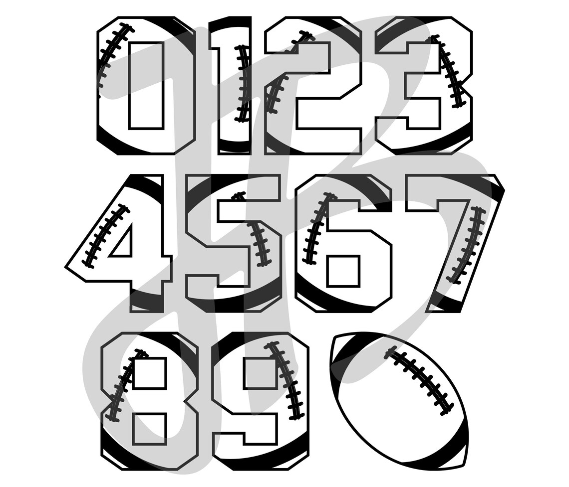 Football Numbers PNG SVG Sublimation Vinyl High Resolution Etsy