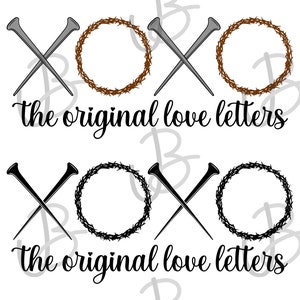 Las cartas de amor originales XOXO Christian Digital Design Instant Download PNG SVG