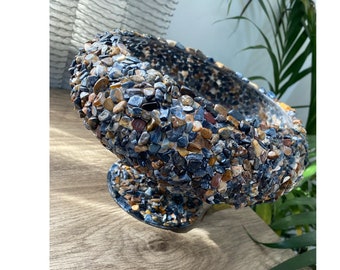 Handcrafted Pietersite Vase: Reiki Infused / Centerpiece/ Crystals / Metaphysical Crystals