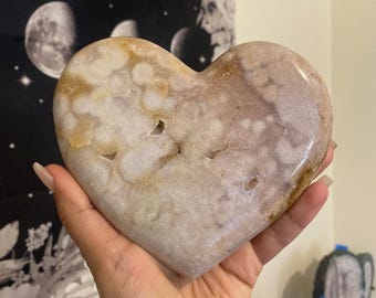 Druzy Pink Amethyst Heart: Polished Healing Crystal / Metaphysical Crystals