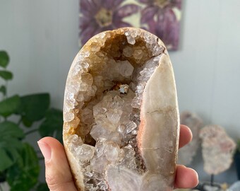 Pink Amethyst Freeform Crystal Display: Heart Chakra Healing / Metaphysical Crystals