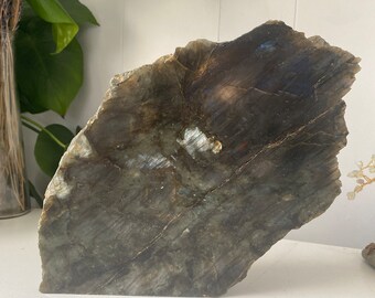 Flashy Labradorite Display Piece: Natural Healing Crystal (8.5x8 in) / Metaphysical Crystals