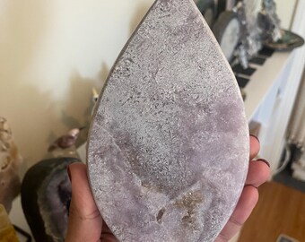 Pink Amethyst Flame: Polished Crystal Carving, Heart Healer