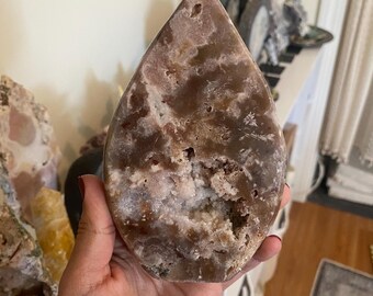 Pink Amethyst Flame: Polished Crystal Carving, Heart Healer