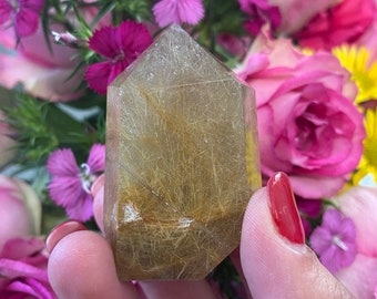 Golden Rutilated Quartz Tower: Healing Crystal / Metaphysical Crystals