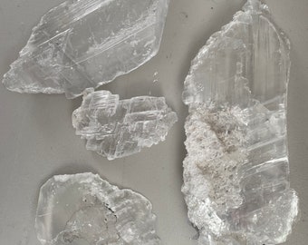 Gypsum Crystal Lot: Brazilian Healing Gemstones (4 Pieces)