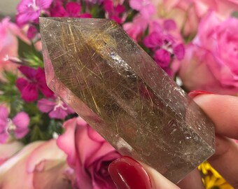 Golden Rutilated Quartz Tower, Healing Crystal