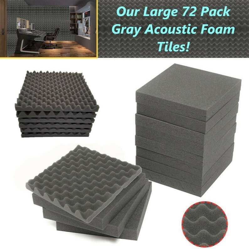 72 Packs Premium Quality Acoustic Foam Egg Crate Panel Studio Etsy
