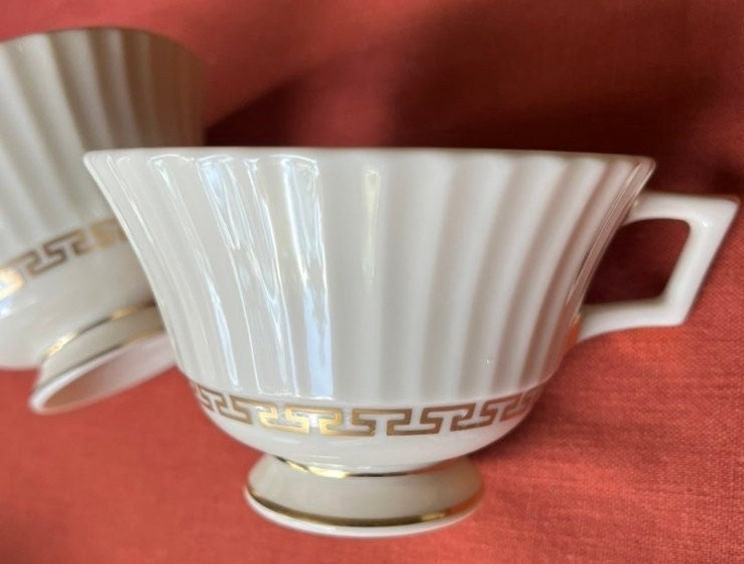 Cretan by Lenox, Vintage China Set, 6 Tea Cups for Gift, Tea Party