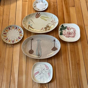 Free ship, Mismatch Red Wing MOM Minnesota Vintage China 6 Plates/Platters, Pepe,Willow Wind,Lute Song,Random Harvest,Daisy Chain,Lexington