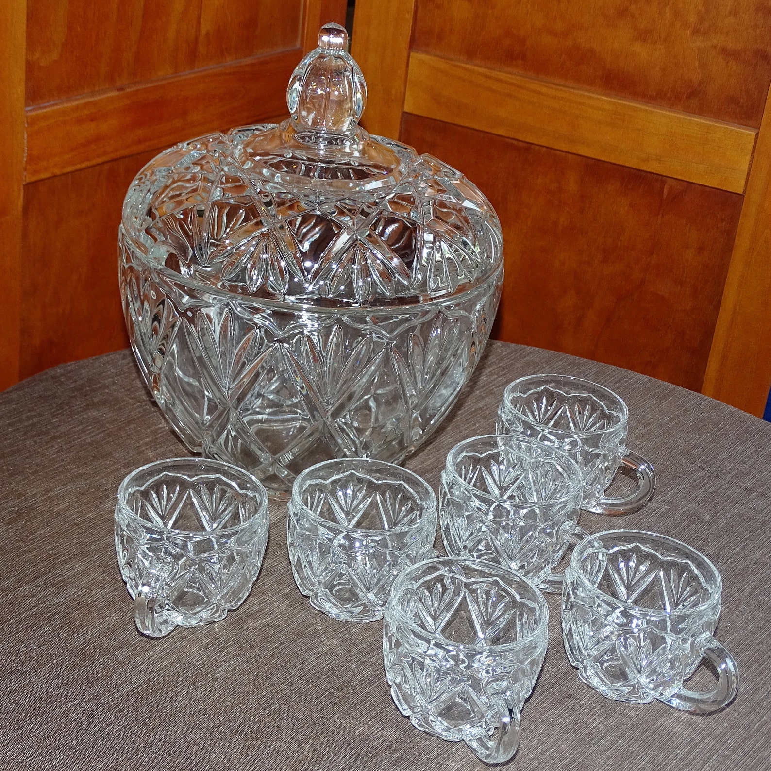 Original Walther Glas Made In Germany Punch Bowl with 6 mugs Etsy