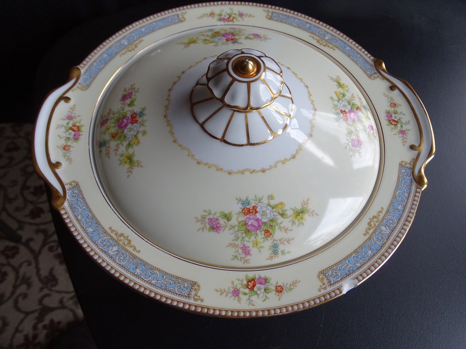 Noritake vintage china dishes gold trim w/blue rim & Etsy