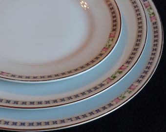 Noritake The Alais pretty pink blue antique vintage 1910 china for gift, birthday, anniversary, holiday, party, cottage decor, table, shower