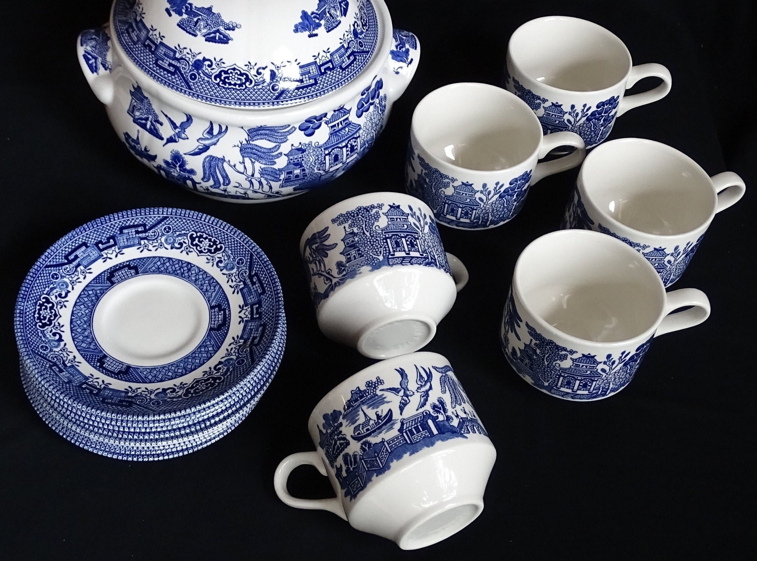 Churchill - Vajilla de porcelana «sauce azul», Multicolor