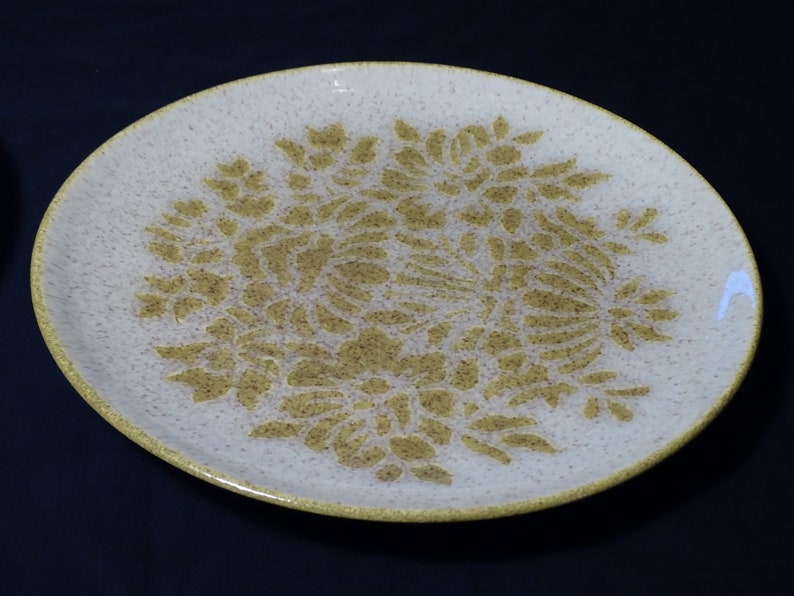 hostess gift collector holiday vintage dinnerware made in Minnesota Damask by Red Wing set of 2 dinner plates vintage stoneware.