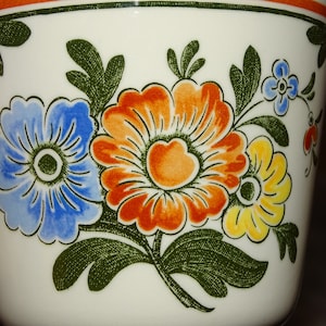 Free ship! Alt Amsterdam Villeroy Boch WGermany set of 8 orange blue vintage china cups for gift,party, decor, anniversary, brunch,birthday