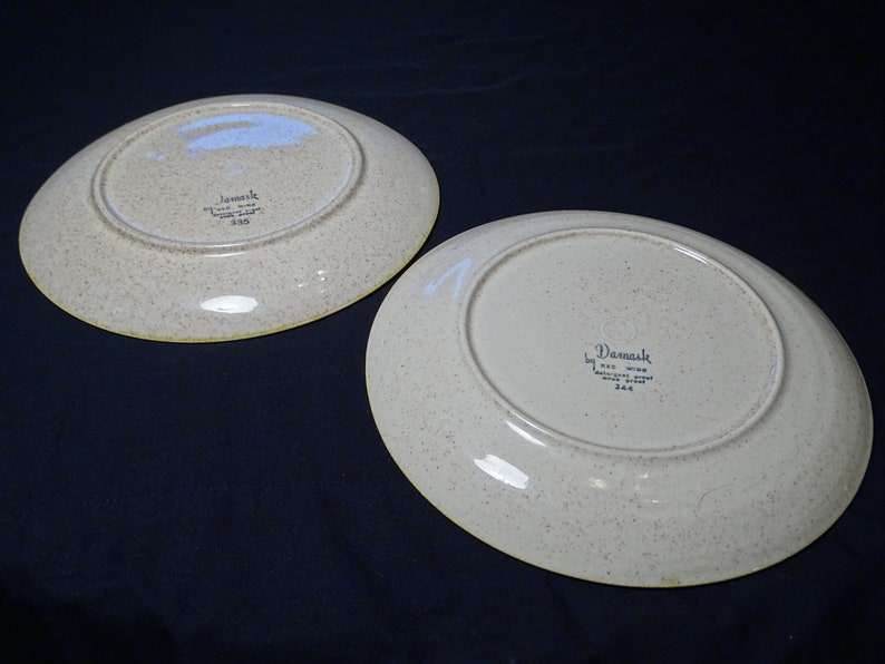 hostess gift collector holiday vintage dinnerware made in Minnesota Damask by Red Wing set of 2 dinner plates vintage stoneware.