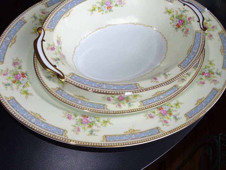 Noritake Vintage China Dishes Gold Trim W/blue Rim & Etsy