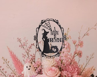 Chá de Bebê com Tema de Halloween, Um Bebê a Caminho, Centro de Mesa para Chá de Bebê, Decoração de Mesa para Chá de Bebê