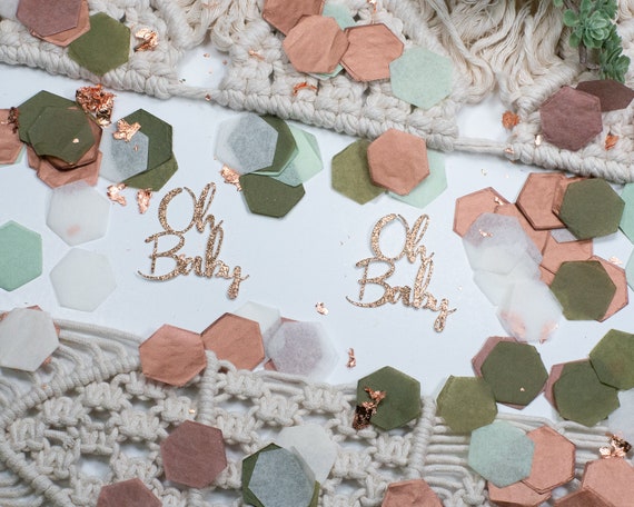 Greenery Baby Shower, Baby Shower Decorations Gender Neutral, Oh Baby, Baby Shower Confetti, Boho Baby Shower Decor Il_570xn
