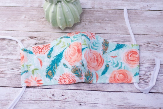 Floral Face Mask, Boho Face Mask, Face Mask Adults, Kids Face Mask Washable, Mask with Filter Pocket, Adjustable Face Mask, Reusable Mask Il_570xn