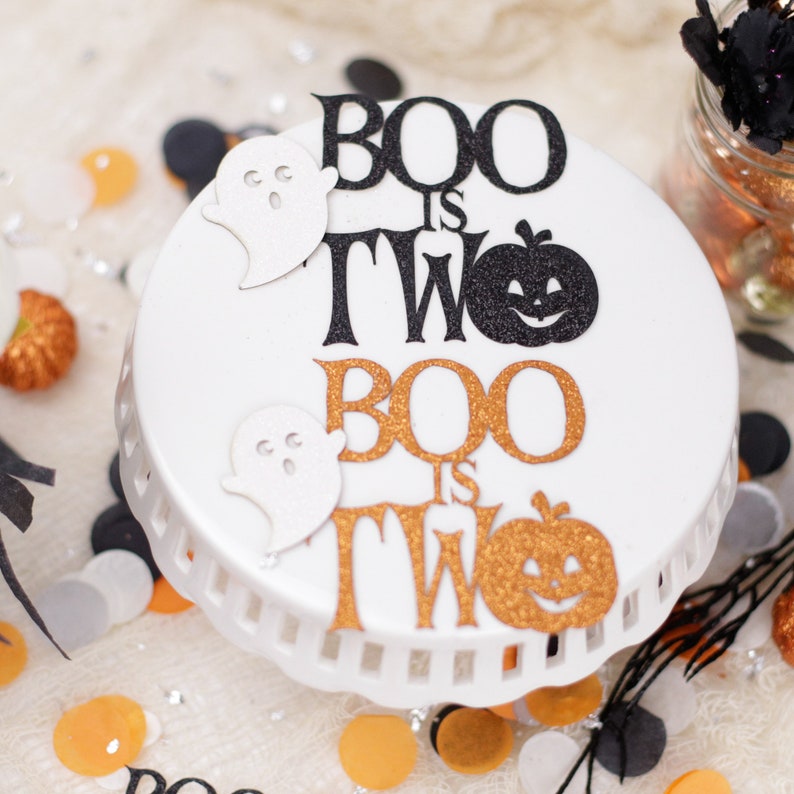 Halloween 2nd Birthday Centerpiece, Our little Boo Is Turning Two, Mason Jar Tags, 2nd Birthday Centerpiece, Little Boo, Set of 6 image 4