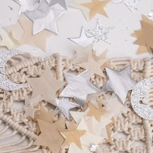 Twinkle Twinkle Little Star Baby Shower, Over The Moon Baby Shower, Luna e stelle, Decorazioni da tavolo per baby shower gender neutral, Coriandoli
