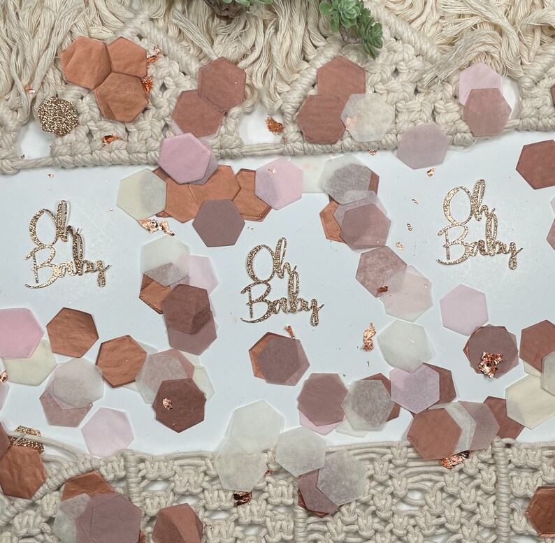 Baby Shower Decor Oh Baby Baby Girl Shower Baby Shower Confetti Boho Baby Shower Decor Shower Baby Decorations