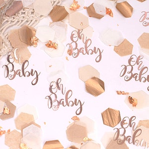 Decorazioni per baby shower Oh Baby, decorazioni neutre per baby shower, coriandoli neutri per baby shower, decorazioni per baby shower, decorazioni per baby shower boho