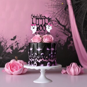 thumbnail image 2 of Black Glitter Little Ghoul Cake Topper, Birthday Ghoul/A Baby Is 2 of 9