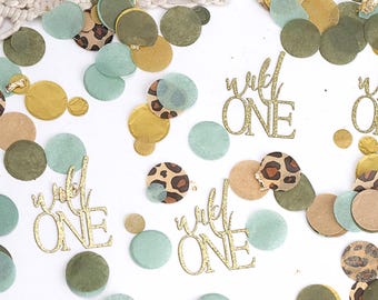 Wild One Birthday Boy, Jungle Party, Safari Theme Birthday, Safari Birthday Decorations, Confetti, Safari Wild One Birthday Party