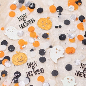Halloween Baby Shower, A Baby Is Brewing Baby Shower, Halloween Gender Reveal, Confetti