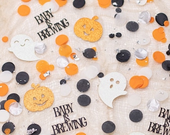 Halloween Baby Shower, A Baby Is Brewing Baby Shower, Halloween Gender Reveal, Confetti