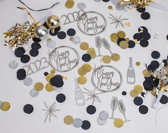 New Years Eve Decorations, 2024, Happy New Year, Glitter Confetti, Centerpiece, Bubbly Bar, Party Decorations, CTTNY