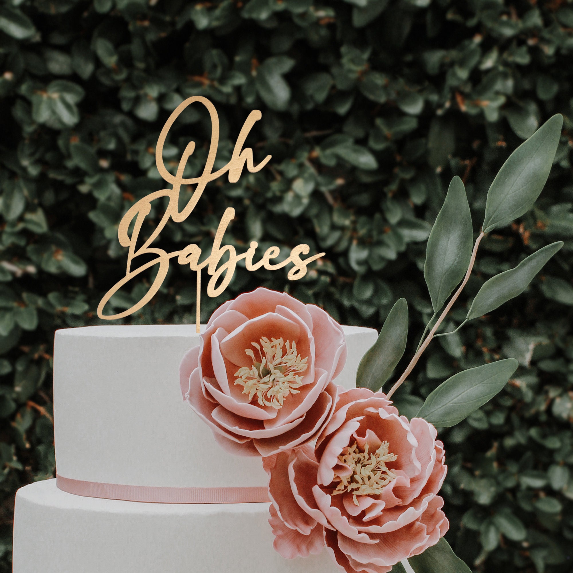 thumbnail image 2 of Rose Gold Glitter Twin Girls Cake Topper - Twin Baby Spain 2 of 13