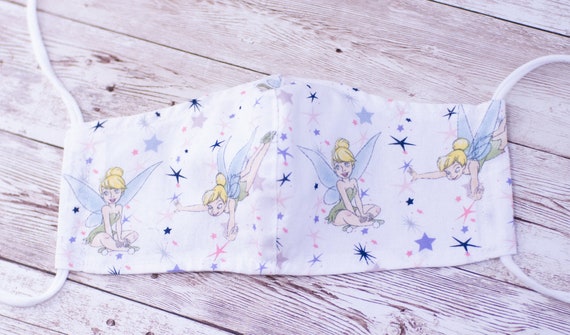 Tinkerbell Face Mask, Peter Pan, Washable Face Mask, Reusable Face Mask, Face Mask with Filter Pocket, Adjustable Face Mask, Il_570xn