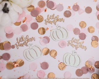 Little Pumpkin Baby Shower, Fall Baby Shower, Baby Shower Confetti, Rose Gold, Baby Shower Decorations Girl, Pumpkin Birthday