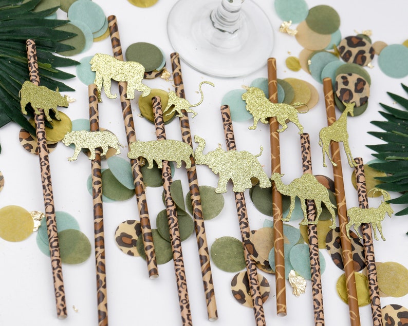 Safari Baby Shower, Wild One Birthday, Paper Straws, Jungle Party, Safari Theme Birthday, Safari Birthday Decorations, image 6